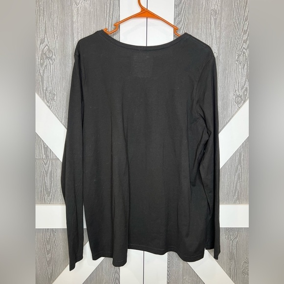 D18.02 New Time & True Black Long Sleeve VNeck XXXL - Picture 3 of 3